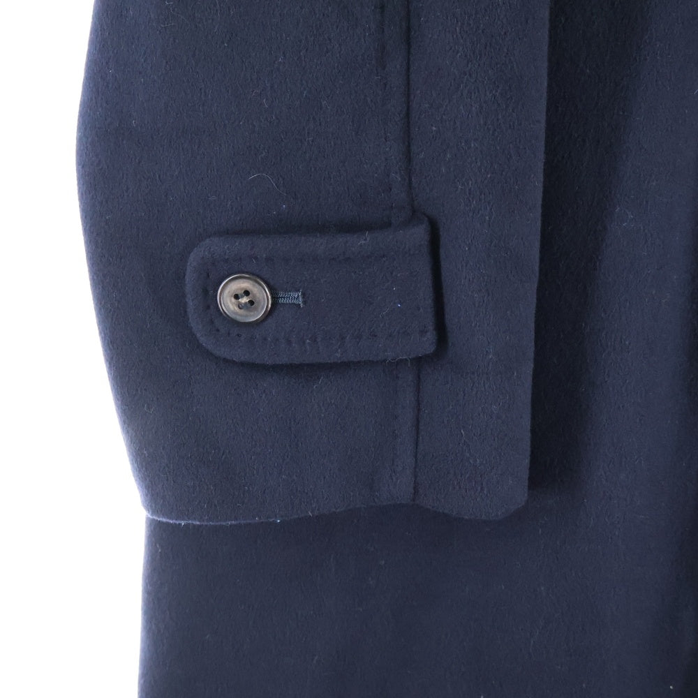 DURBAN(ダーバン) カシミヤ ウール メルトン ステンカラー ロング コート ネイビー