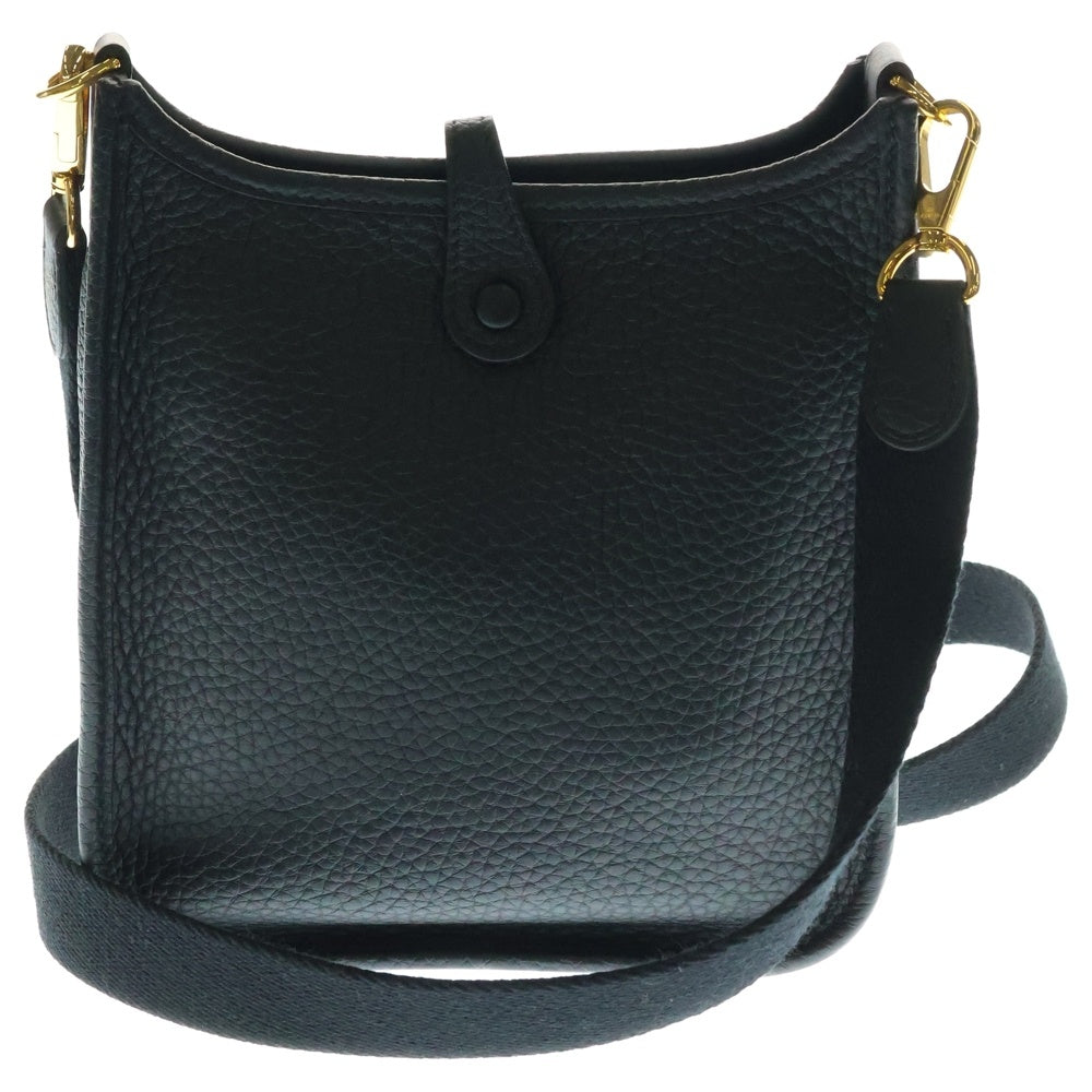 HERMES(エルメス) エブリンTPM ノワール トリヨンクレマンス Hロゴ パンチングレザー ショルダーバッグ ゴールド金具 ブラック U刻印