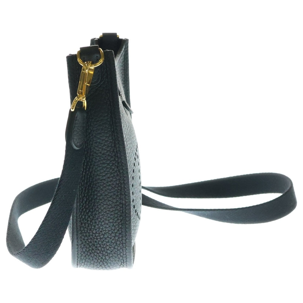 HERMES(エルメス) エブリンTPM ノワール トリヨンクレマンス Hロゴ パンチングレザー ショルダーバッグ ゴールド金具 ブラック U刻印