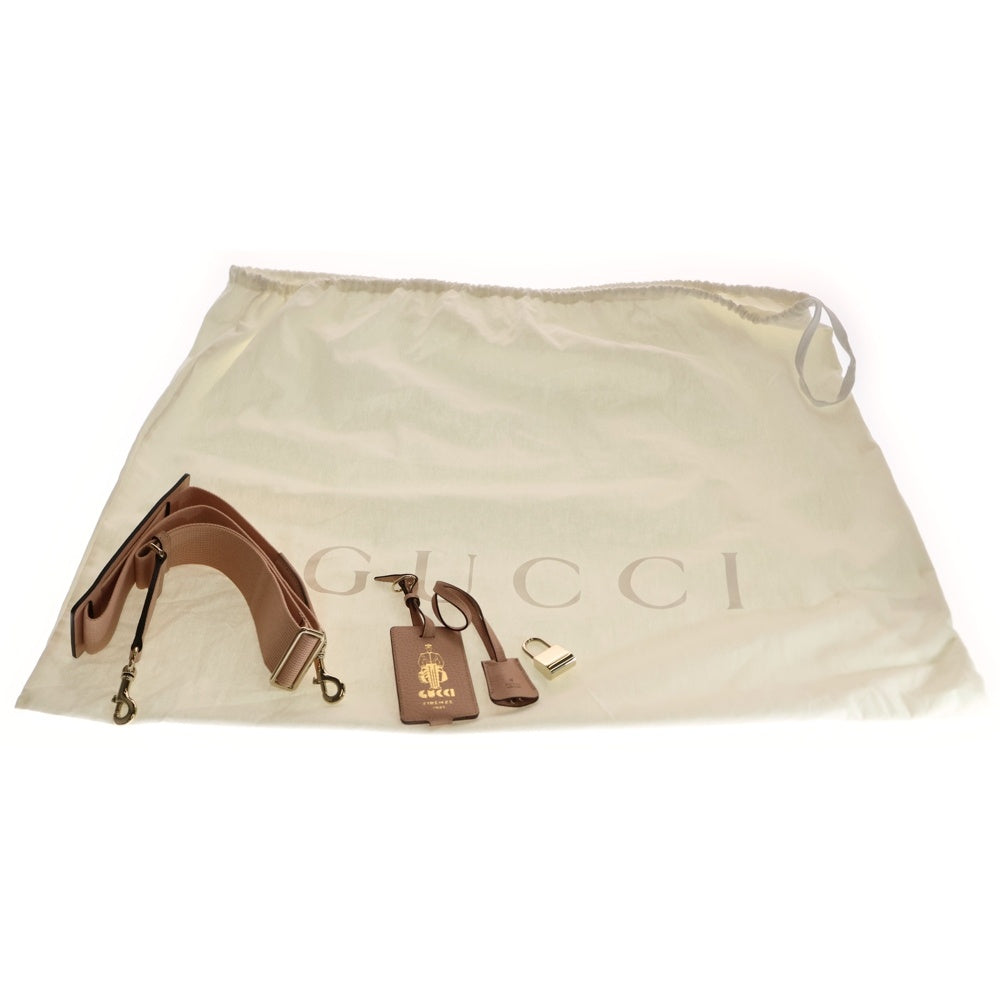 GUCCI(グッチ) オフィディア GGスプリーム ミディアム PVC レザー 2WAY ハンド ショルダー ダッフル ボストンバッグ ゴールド金具 ピンク 811486