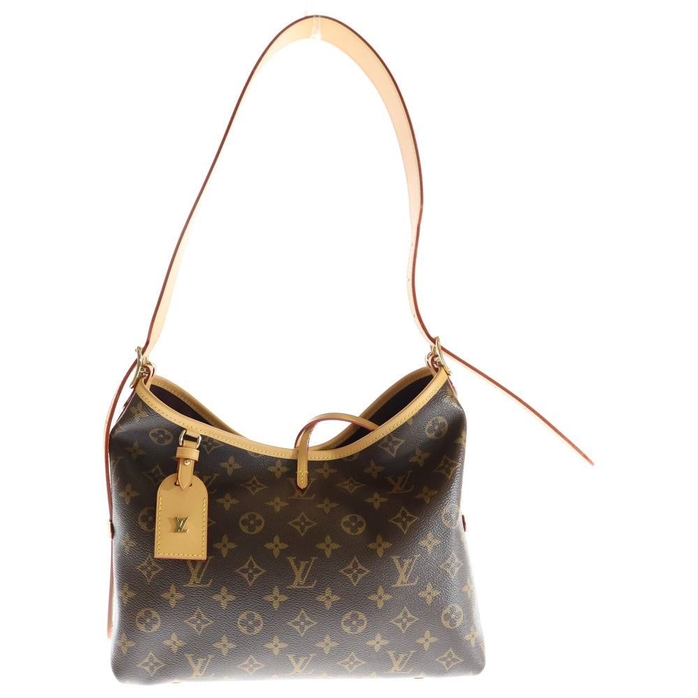 LOUIS VUITTON(ルイヴィトン) モノグラム キャリーオールNM/PM ポーチ付レザーワンショルダーバッグ ブラウン レディース M46203