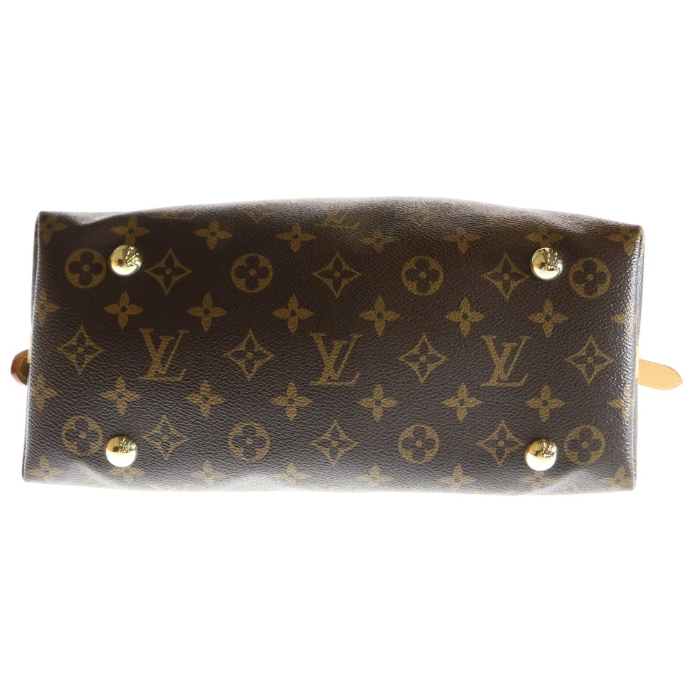 LOUIS VUITTON(ルイヴィトン) モノグラム キャリーオールNM/PM ポーチ付レザーワンショルダーバッグ ブラウン レディース M46203