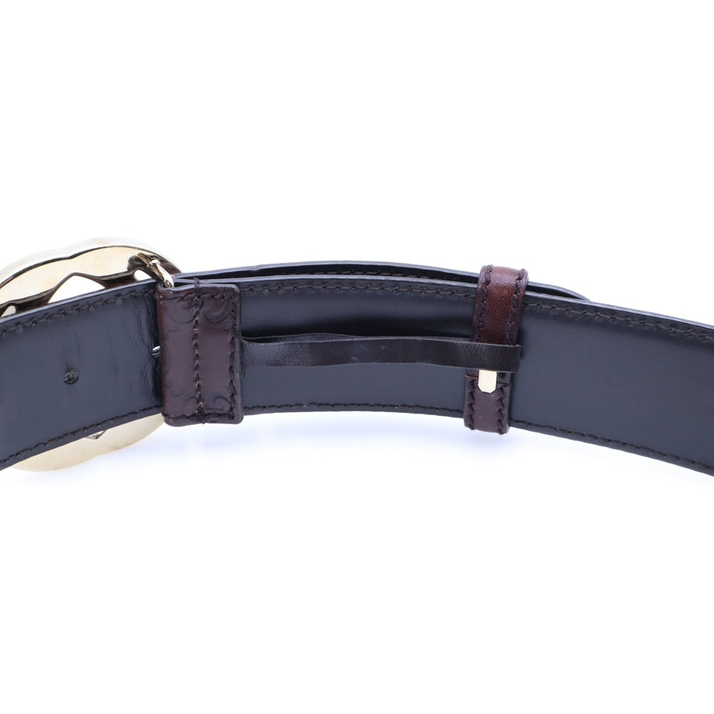 GUCCI(グッチ) グッチシマ レザーベルト ブラウン ゴールド金具 114876