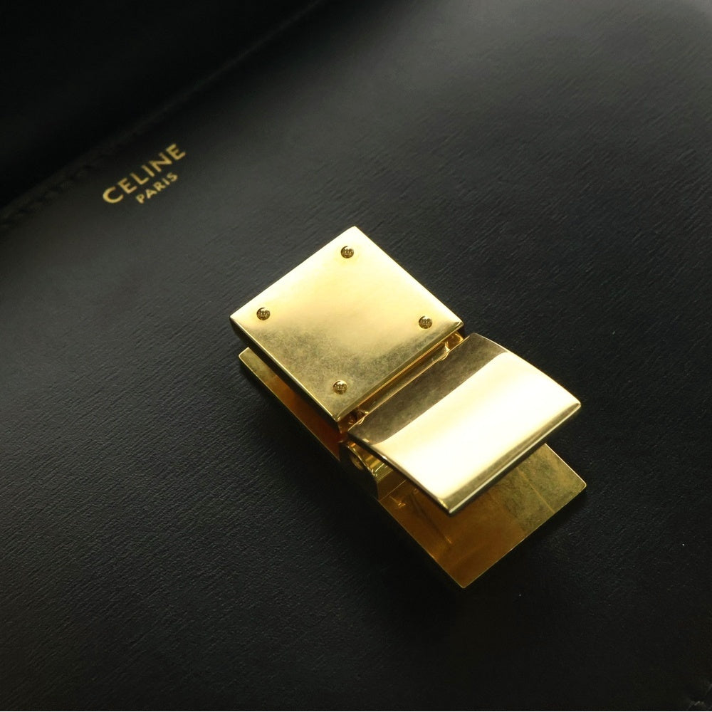 CELINE(セリーヌ) クラシックボックス ショルダーバッグ ミニバッグ ブラック ゴールド金具 レザー