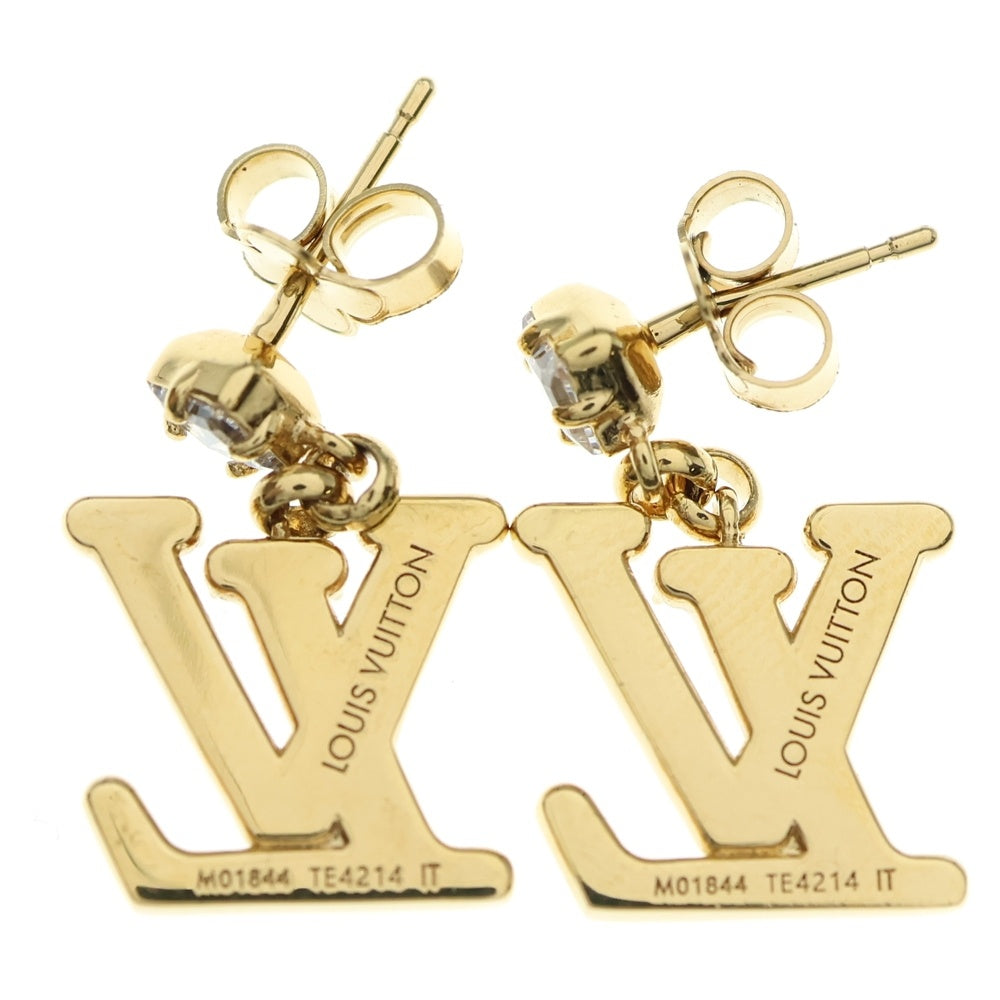 LOUIS VUITTON(ルイヴィトン) モノグラム ピアス レディLV イヤーアクセサリー ゴールド GP×ラインストーン