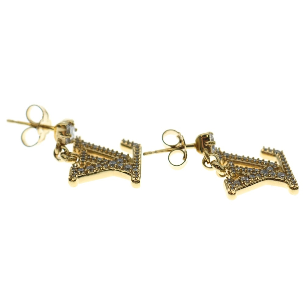LOUIS VUITTON(ルイヴィトン) モノグラム ピアス レディLV イヤーアクセサリー ゴールド GP×ラインストーン