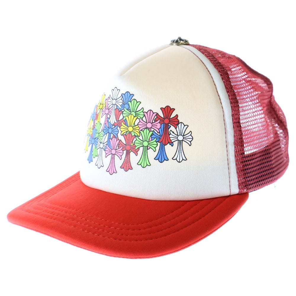 CHROME HEARTS(クロムハーツ) MLTCOL CEM CRS Tracker Cap マルチカラー セメタリークロス トラッカーキャップ 帽子 レッド/ホワイト