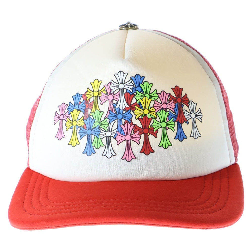 CHROME HEARTS(クロムハーツ) MLTCOL CEM CRS Tracker Cap マルチカラー セメタリークロス トラッカーキャップ 帽子 レッド/ホワイト