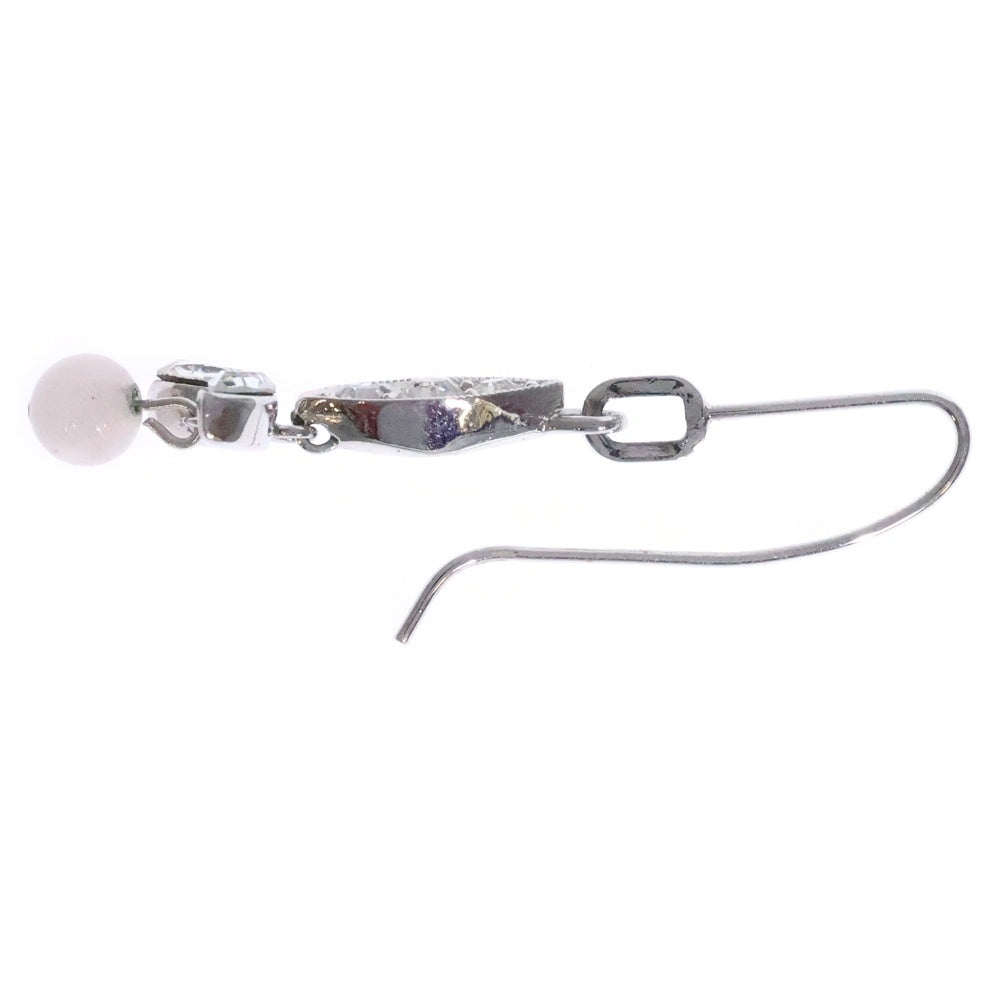 Christian Dior(クリスチャンディオール) ラインストーン ピアス フックピアス イヤリング シルバー メタル