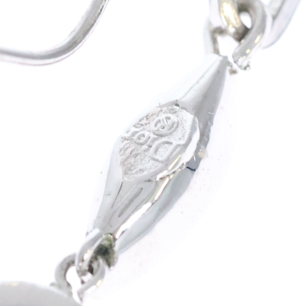 Christian Dior(クリスチャンディオール) ラインストーン ピアス フックピアス イヤリング シルバー メタル