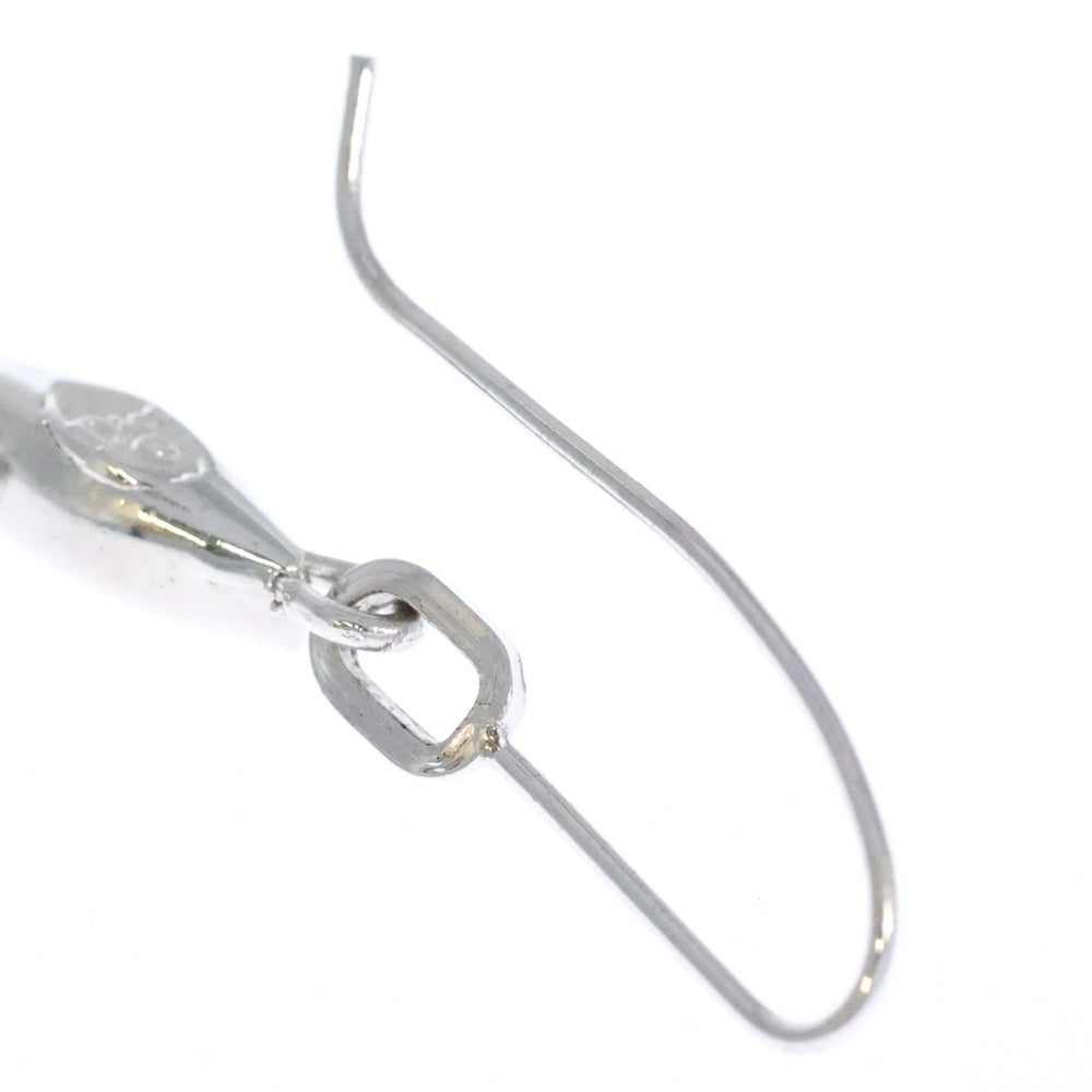 Christian Dior(クリスチャンディオール) ラインストーン ピアス フックピアス イヤリング シルバー メタル