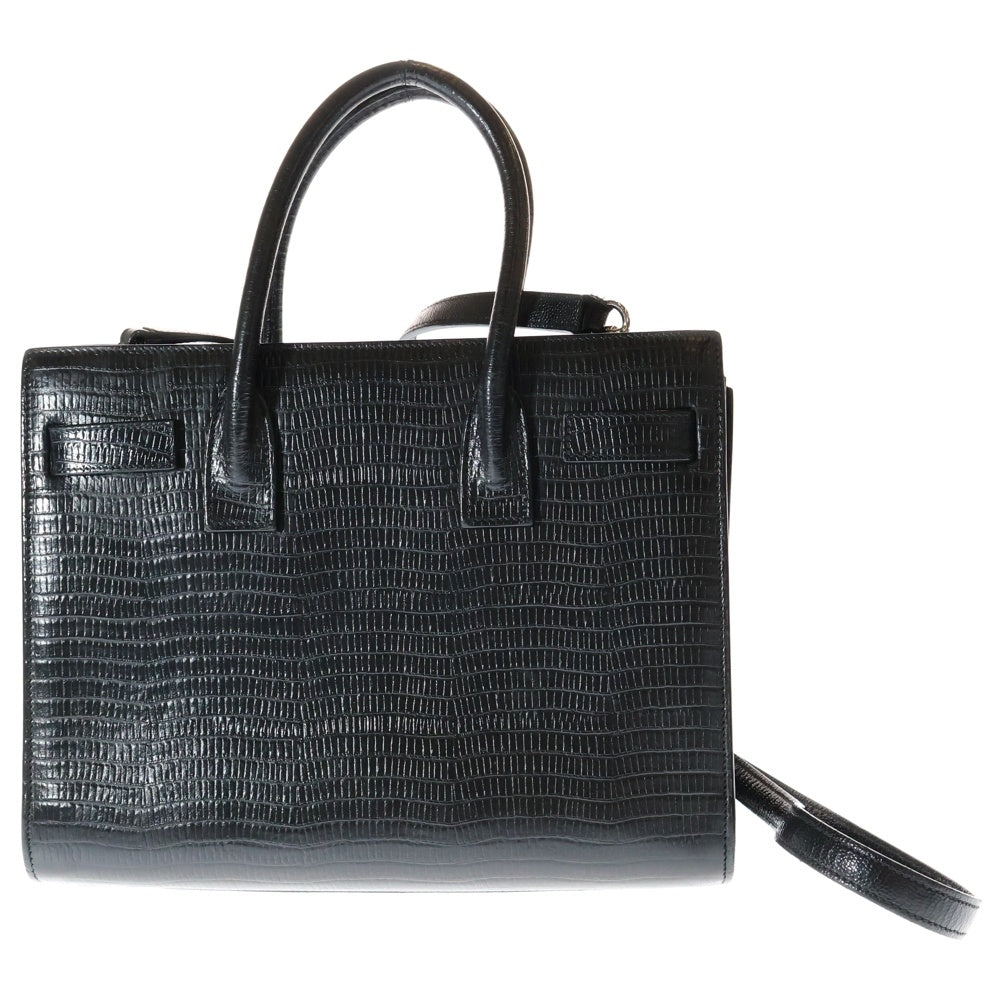 SAINT LAURENT PARIS(サンローランパリ) サックド ジュール ブラック カーフレザー ハンドバッグ 型押し 398710