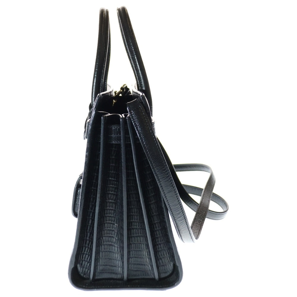 SAINT LAURENT PARIS(サンローランパリ) サックド ジュール ブラック カーフレザー ハンドバッグ 型押し 398710