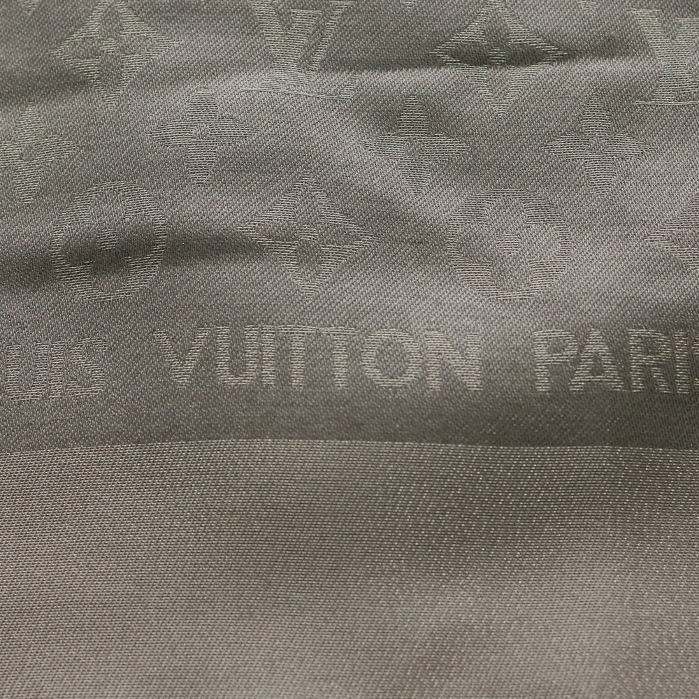 LOUIS VUITTON(ルイヴィトン) モノグラム シャイン 大判 スカーフ グレー シルク×ウール 410460