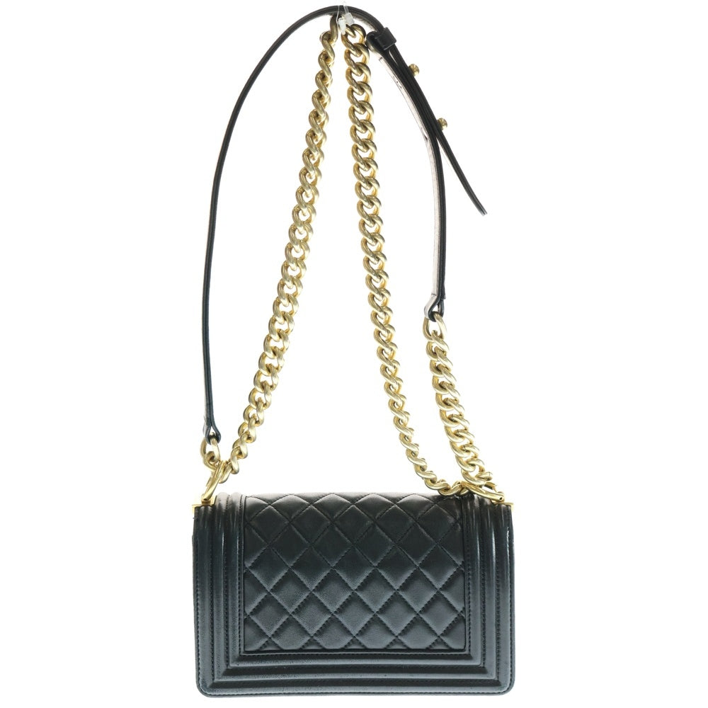 CHANEL(シャネル) ボーイシャネル20 ココマーク スモール ラムスキン チェーンレザーショルダーバッグ ブラック