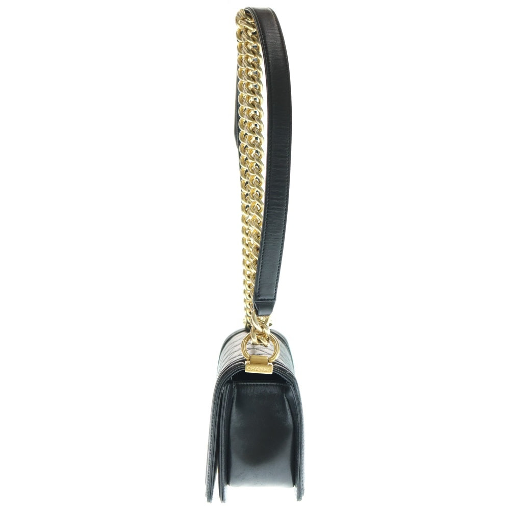 CHANEL(シャネル) ボーイシャネル20 ココマーク スモール ラムスキン チェーンレザーショルダーバッグ ブラック