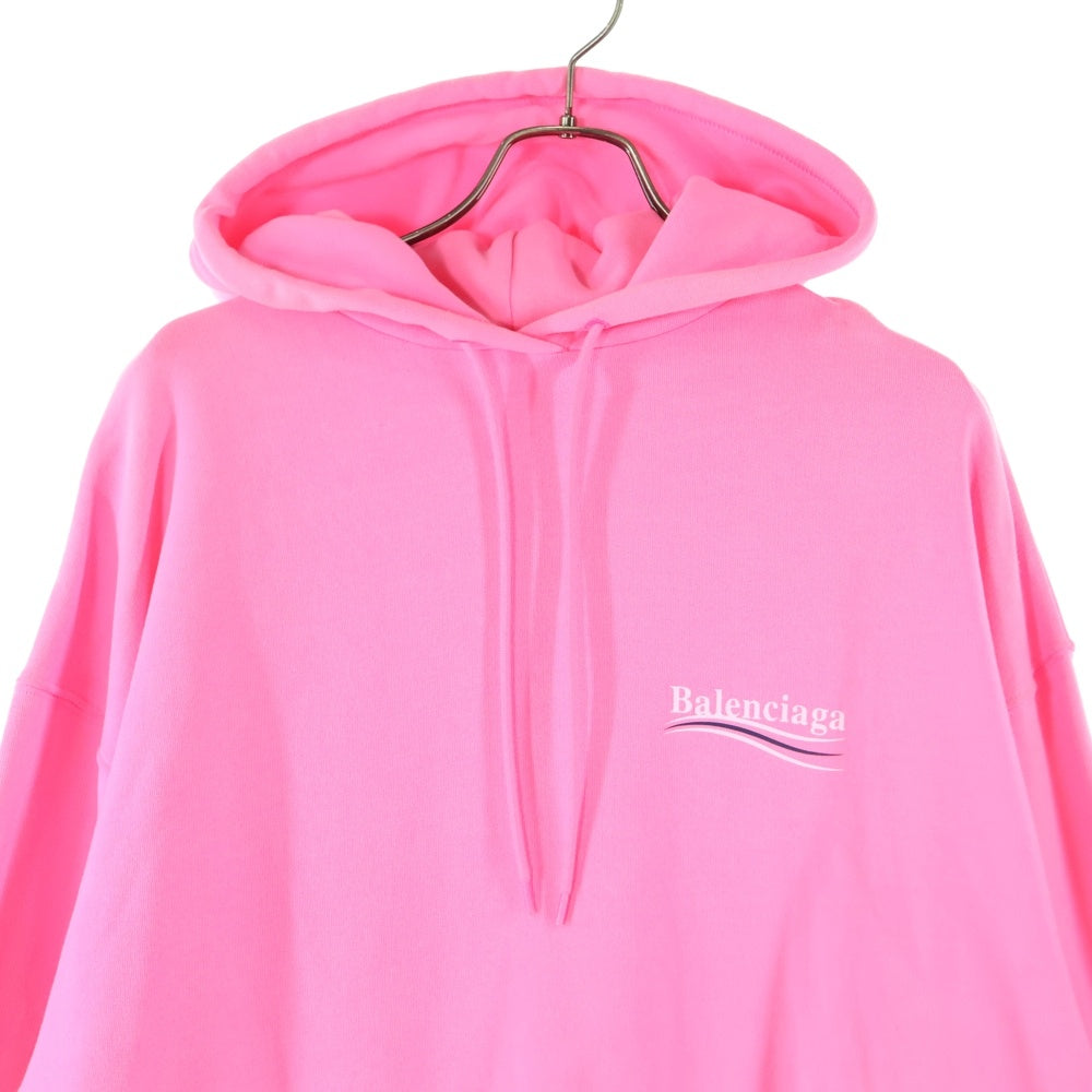 BALENCIAGA(バレンシアガ) キャンペーンロゴ プルオーバー パーカー フーディー ピンク コットン 578135