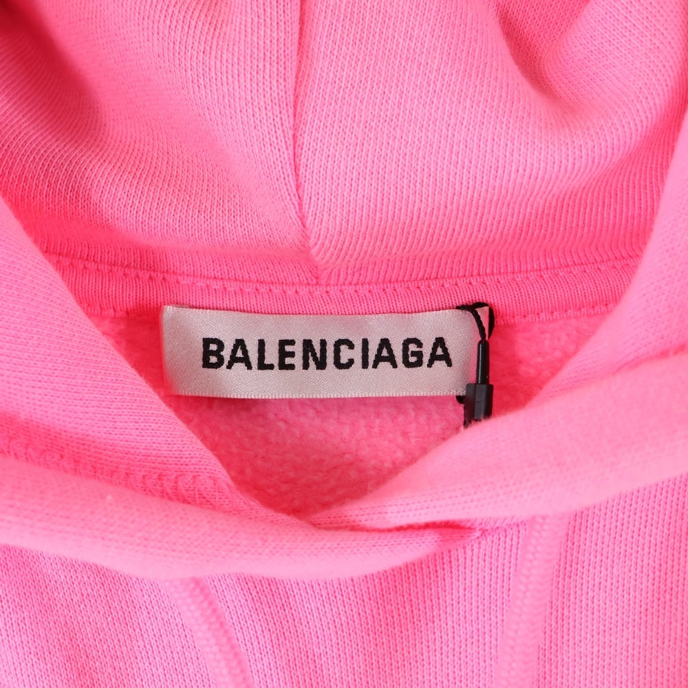 BALENCIAGA(バレンシアガ) キャンペーンロゴ プルオーバー パーカー フーディー ピンク コットン 578135
