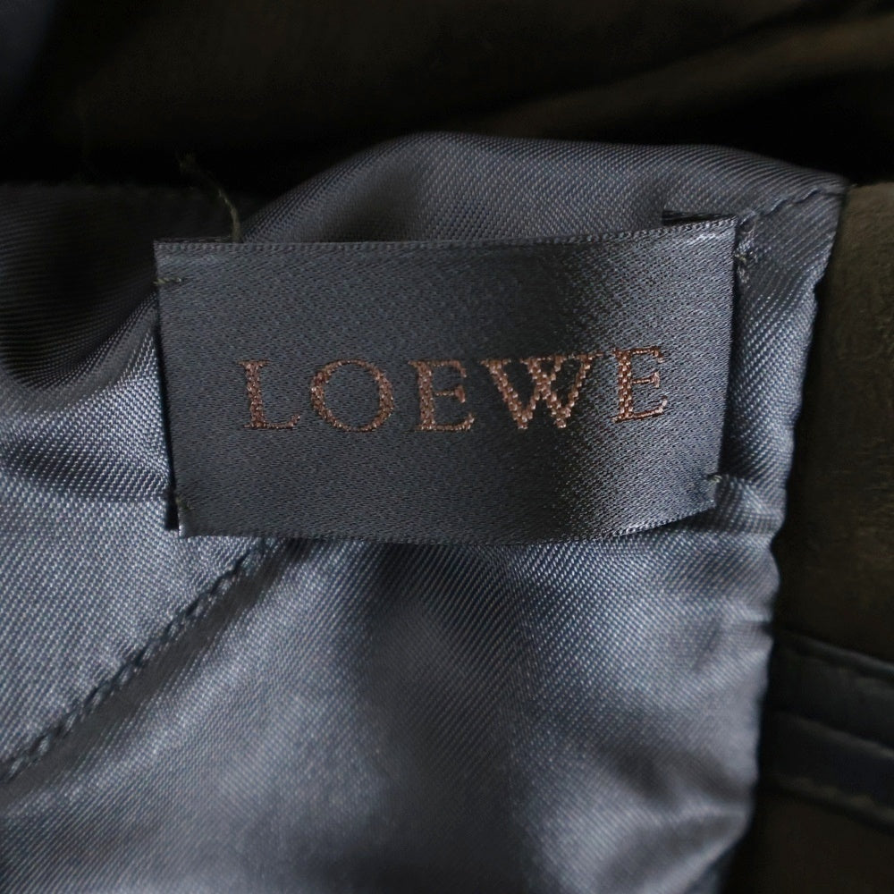 LOEWE(ロエベ) オリラグファー ラムレザー スエードレザー ムートンジャケット ブラウン レディース