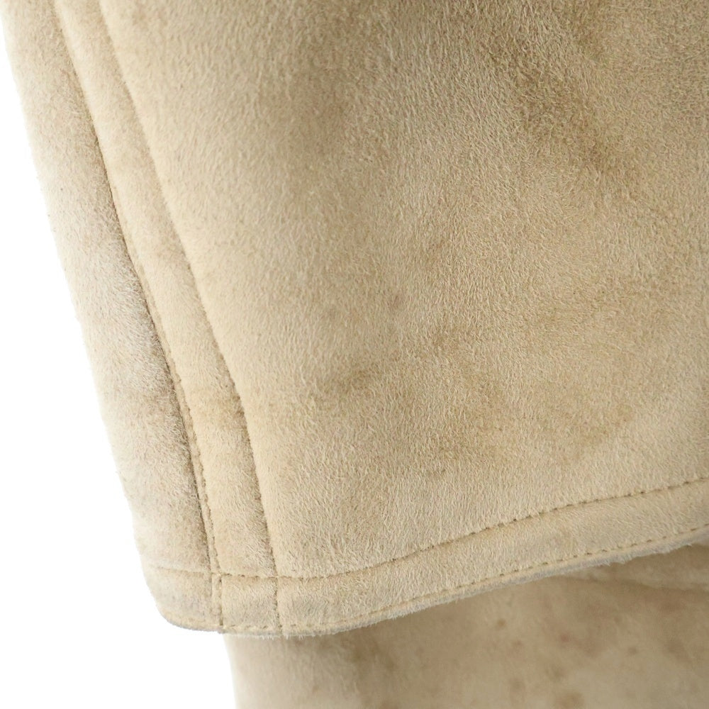 LOEWE(ロエベ) ラムレザー スエード ムートン ボアライニング ステンカラーコート ベージュ