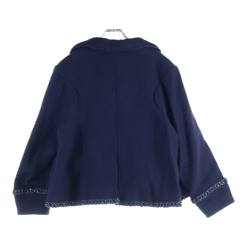 CHANEL(シャネル) ココマーク グリポワボタン ウールツイード テーラードジャケット ネイビー レディース P51894V38628