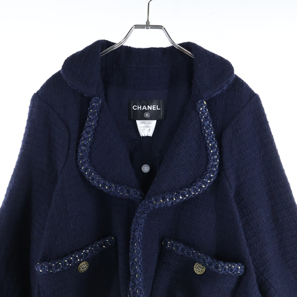 CHANEL(シャネル) ココマーク グリポワボタン ウールツイード テーラードジャケット ネイビー レディース P51894V38628