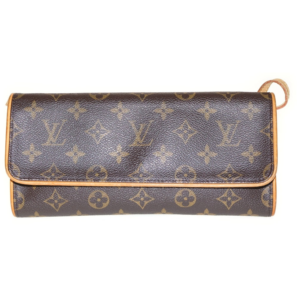 LOUIS VUITTON(ルイヴィトン) モノグラム ポシェットツインGM ショルダーバッグ ブラウン レザー M51852