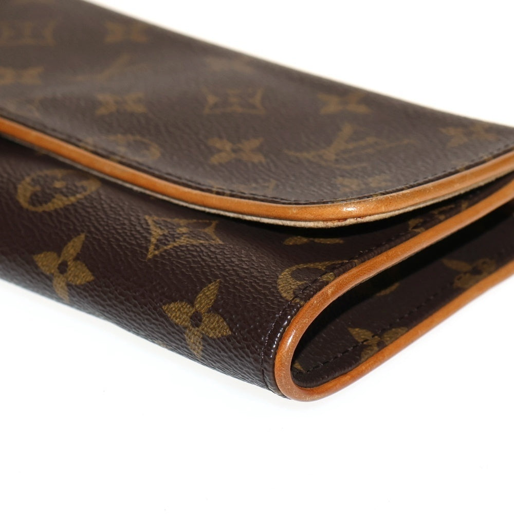 LOUIS VUITTON(ルイヴィトン) モノグラム ポシェットツインGM ショルダーバッグ ブラウン レザー M51852