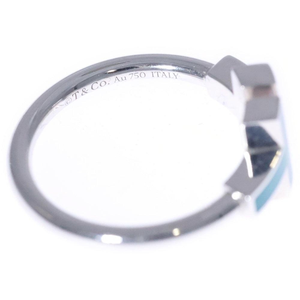 TIFFANY & Co.(ティファニー) Tワイヤー リング ターコイズ ダイヤモンド 指輪 Au750 K18 WG ホワイトゴールド