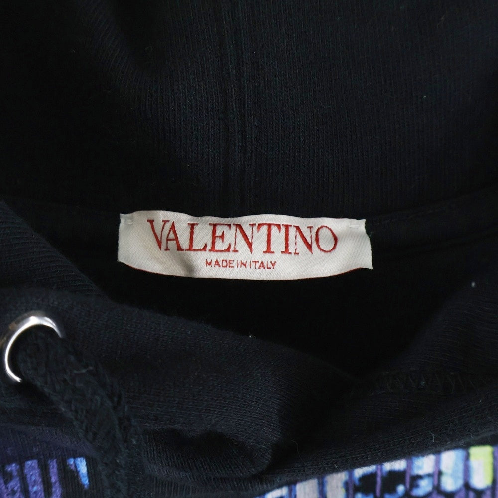 VALENTINO(ヴァレンティノ) Electric City Printed hoodie エレクトリック シティ ロゴプリント プルオーバー スウェットパーカー フーディー ブラック XV3MF18185D