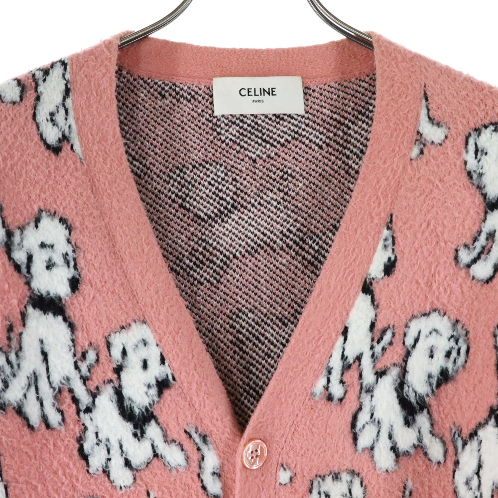 CELINE(セリーヌ) 22SS Amy Dorian Artist Jacquard Cardigan エイミー ドリアン アーティスト ジャガード コットン ウール ニット カーディガン ピンク 2A94W531Q