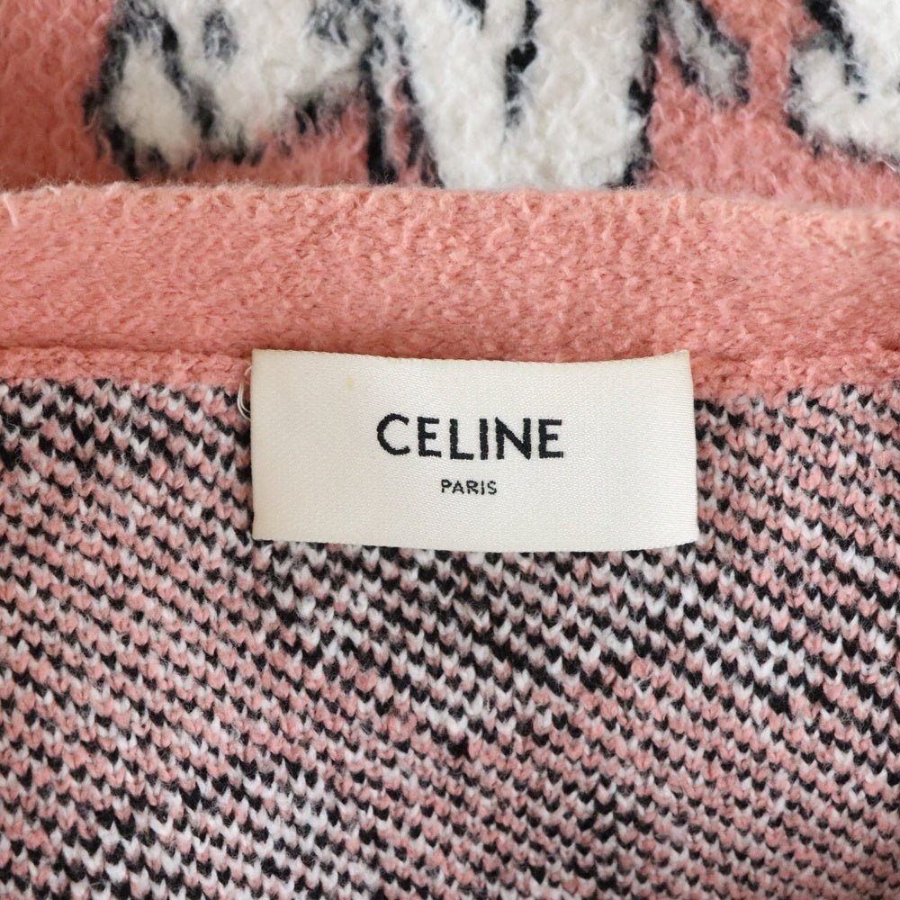 CELINE(セリーヌ) 22SS Amy Dorian Artist Jacquard Cardigan エイミー ドリアン アーティスト ジャガード コットン ウール ニット カーディガン ピンク 2A94W531Q