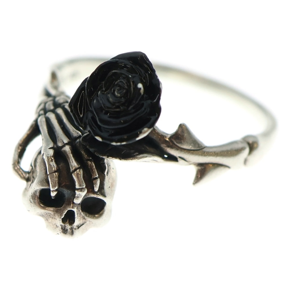 Justin Davis(ジャスティンデイヴィス) バラ スカル 詩 リング 指輪 シルバー×ブラック 925