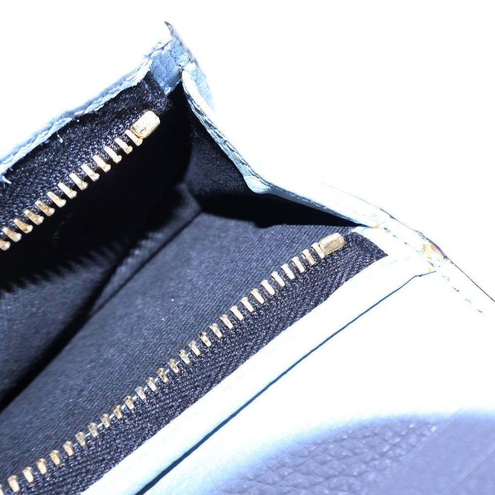 VERSACE(ヴェルサーチ) ヴェルサーチ メデューサ 二つ折り財布 コンパクトウオレット コインケース ライトブルー レザー ゴールド金具