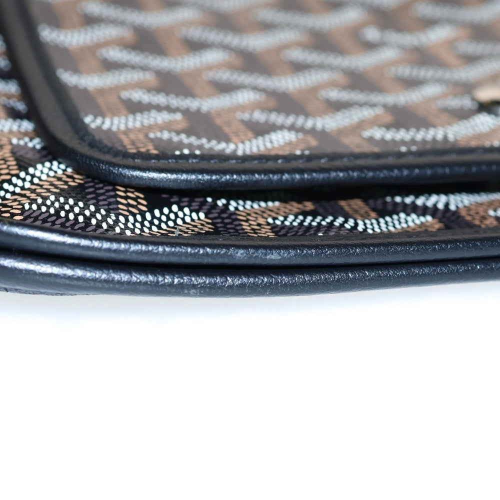 GOYARD(ゴヤール) プリュメ ショルダーバック ショルダーポシェット ミニバッグ レザーブラック×ブラウン PVC