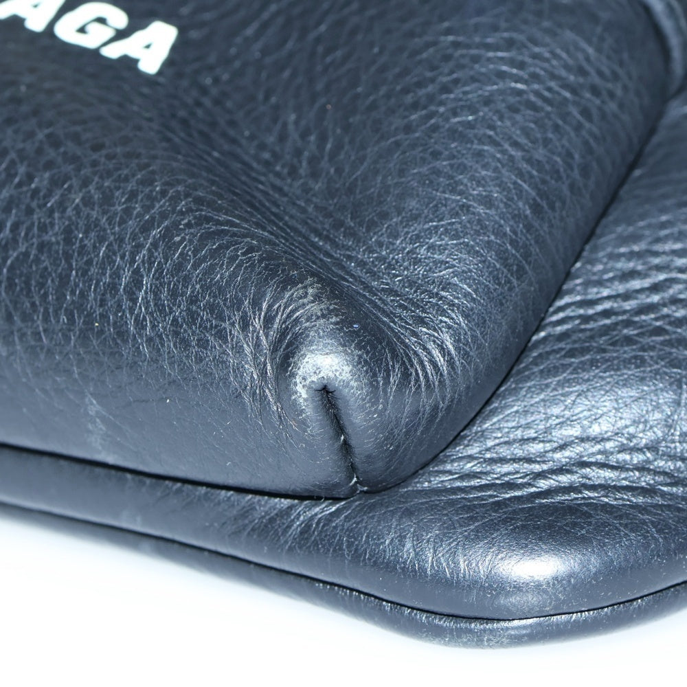 BALENCIAGA(バレンシアガ) エブリデイ ベルトバック ボディバッグ ウエストバッグ ショルダーバッグ シルバー金具 ブラック レザー 552375