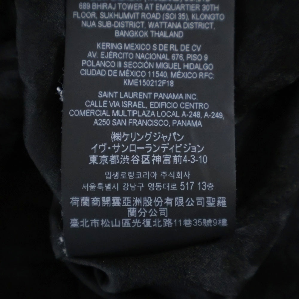 SAINT LAURENT PARIS(サンローランパリ) 22SS レオパード総柄 シルク ロングスリーブ 長袖シャツ ブラック 705698