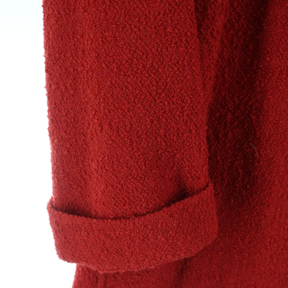 CHANEL(シャネル) ココマーク セットアップ ウールツイード ボタンレス ロング テーラードジャケット ノースリーブ ロング ワンピース レッド レディース P05828V04334