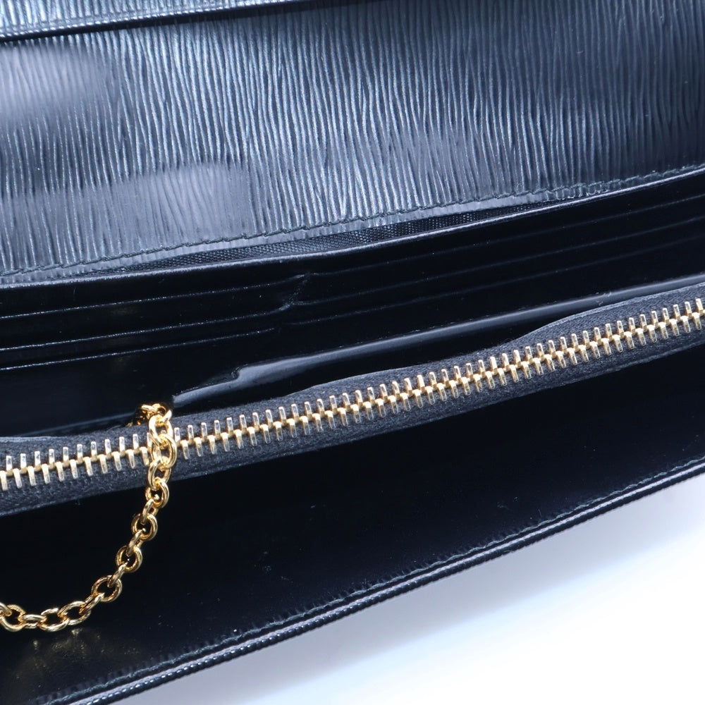 PRADA(プラダ) ロゴプレート ヴィッテロ レザー ロングウォレット 長財布 ゴールド金具 ブラック 1MH132
