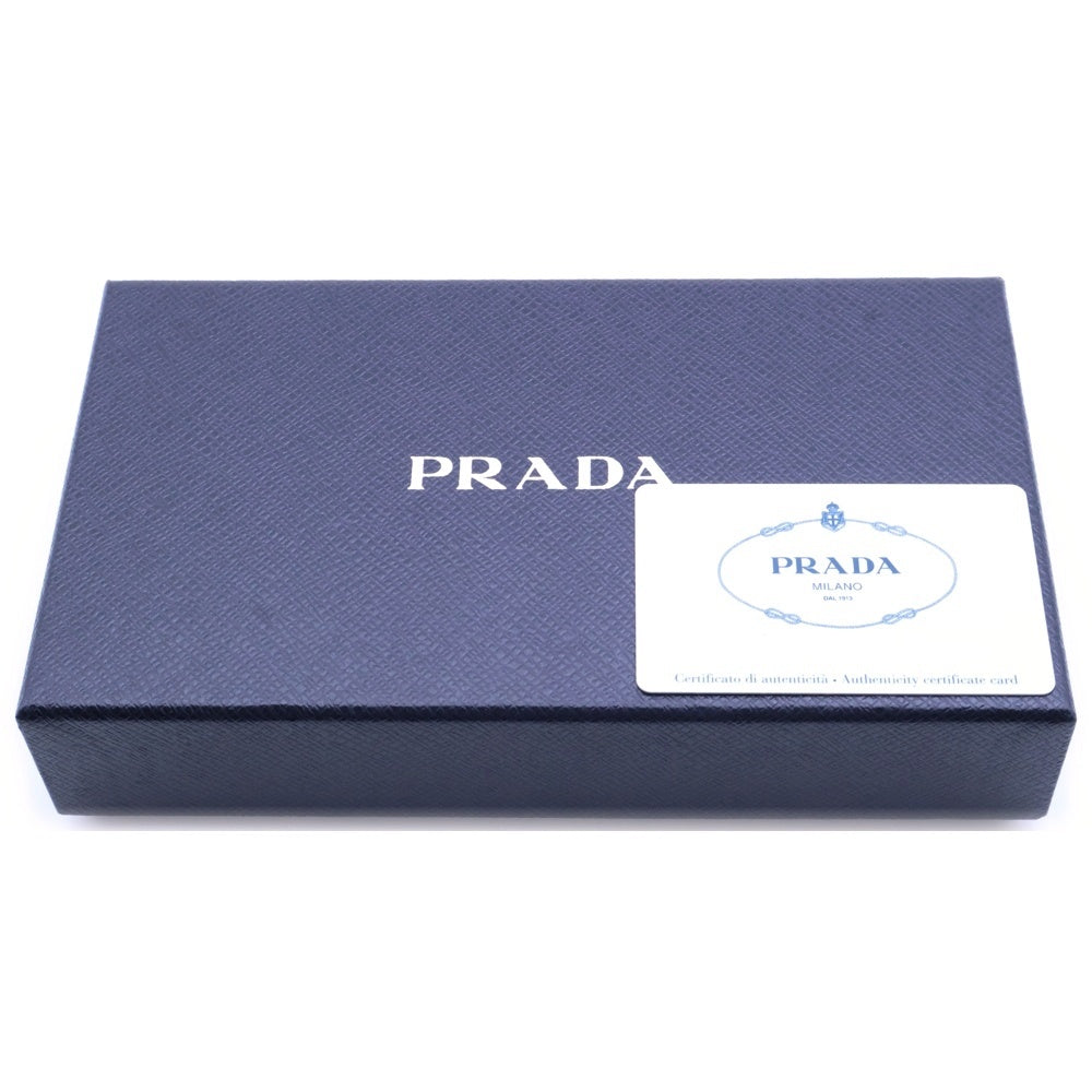 PRADA(プラダ) ロゴプレート ヴィッテロ レザー ロングウォレット 長財布 ゴールド金具 ブラック 1MH132