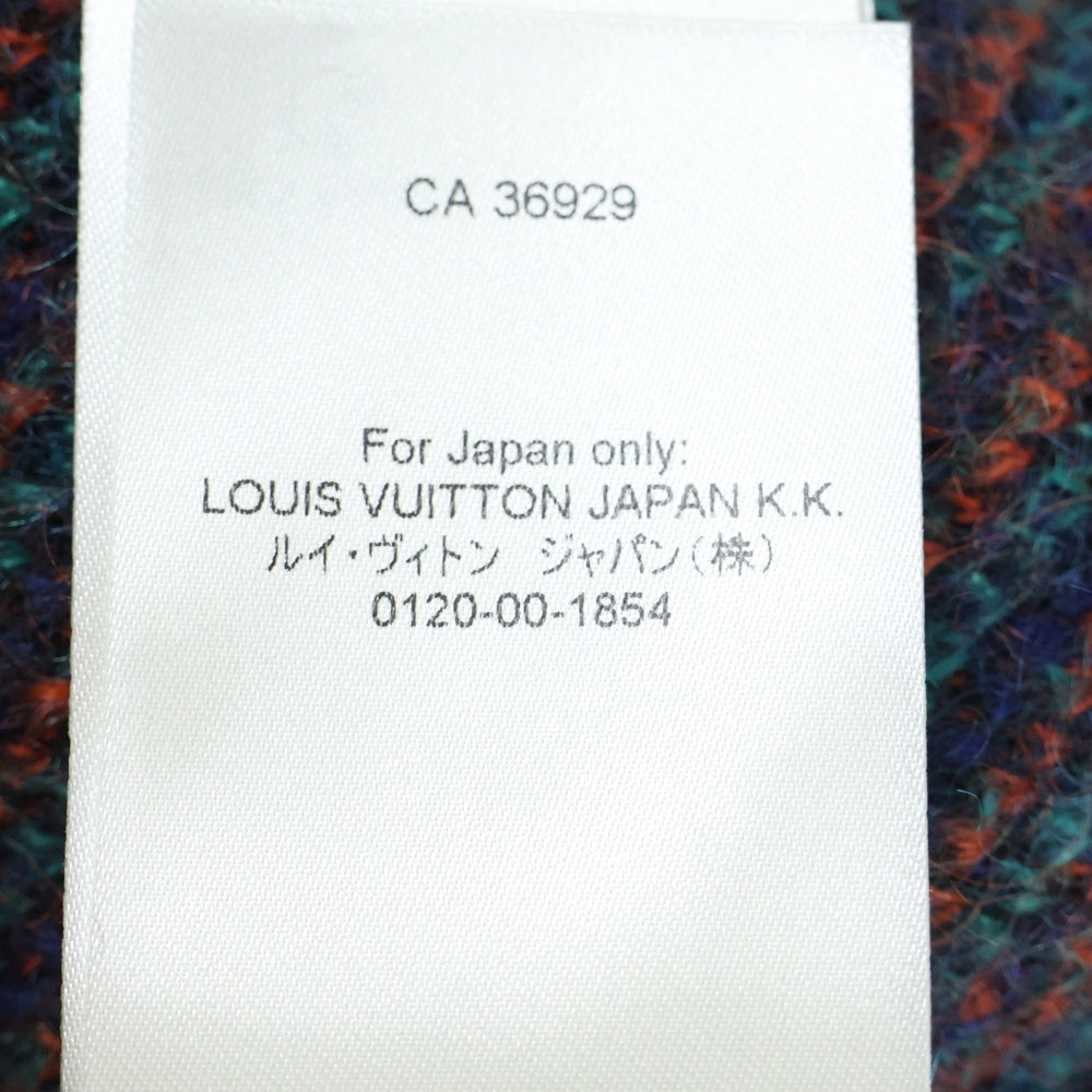 LOUIS VUITTON(ルイヴィトン) 23SS バタフライ ジャガード モヘア クルーネック プルオーバー 長袖ニット セーター ブラック/グリーン RM231M NE5 HON11W