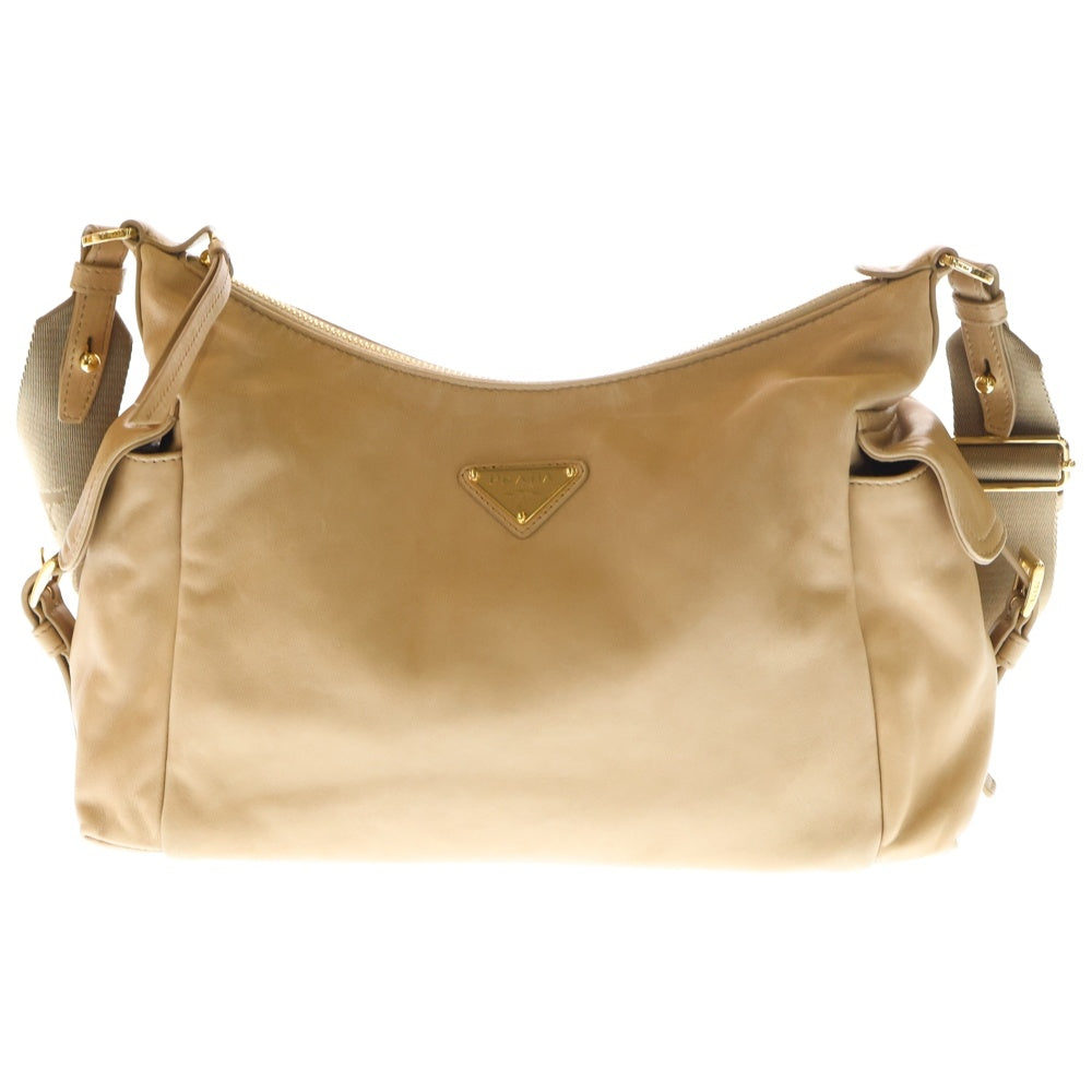 PRADA(プラダ) エクスプローラ ラージ ナッパレザー ショルダーバッグ ダメージ加工 ベージュ 1BC264
