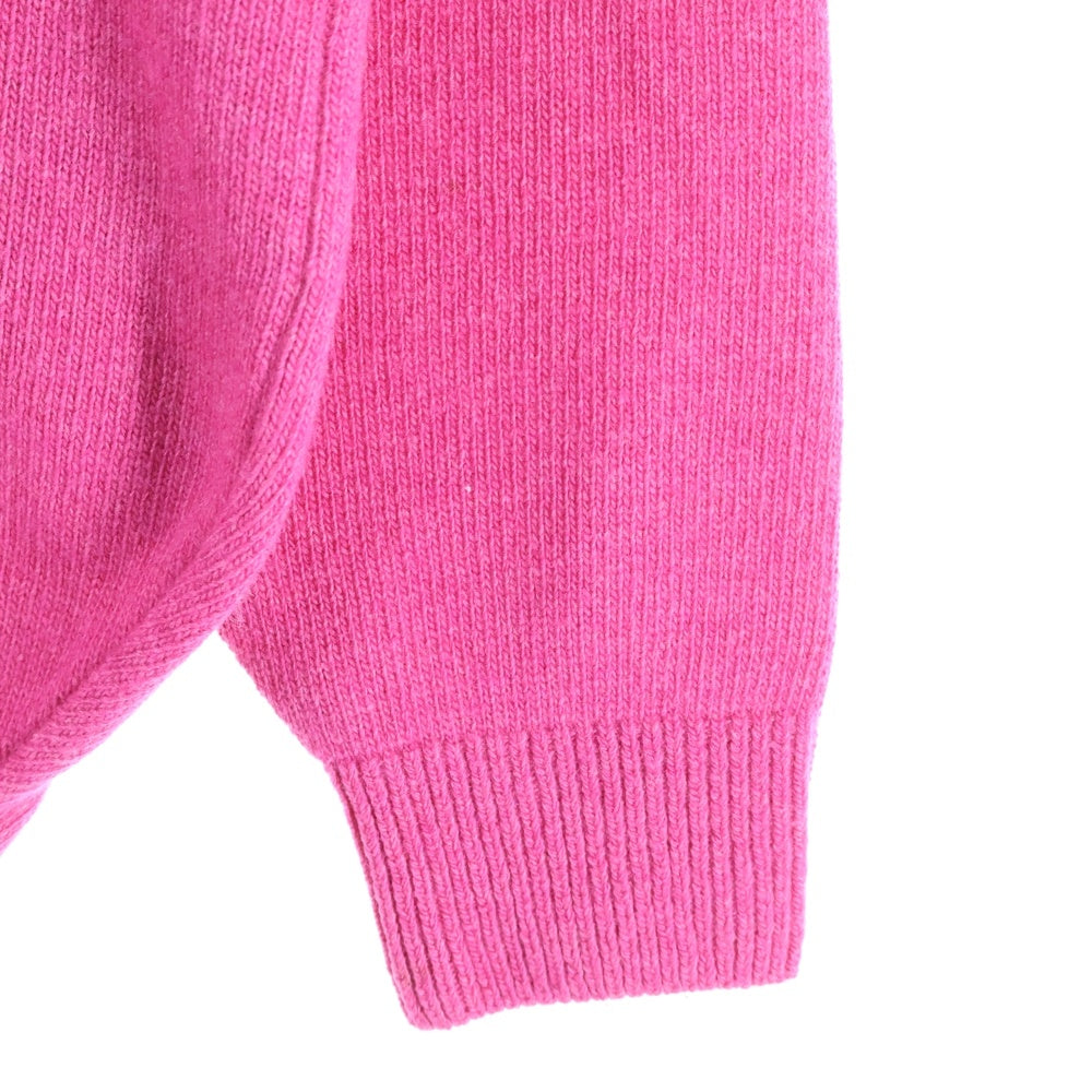 BALENCIAGA(バレンシアガ) 18AW ロゴ刺繍 カシミヤ混 ウール タートルネック プルオーバー 長袖ニット セーター ピンク 542618