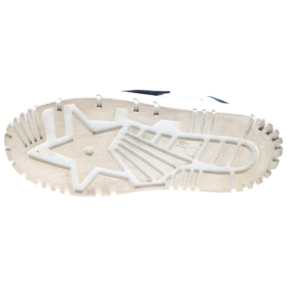 Christian Dior(クリスチャンディオール) DIOR-ID レザー ラバー レースアップ ベルクロ ロゴ ローカットシューズ スニーカー ホワイト/ネイビー レディース