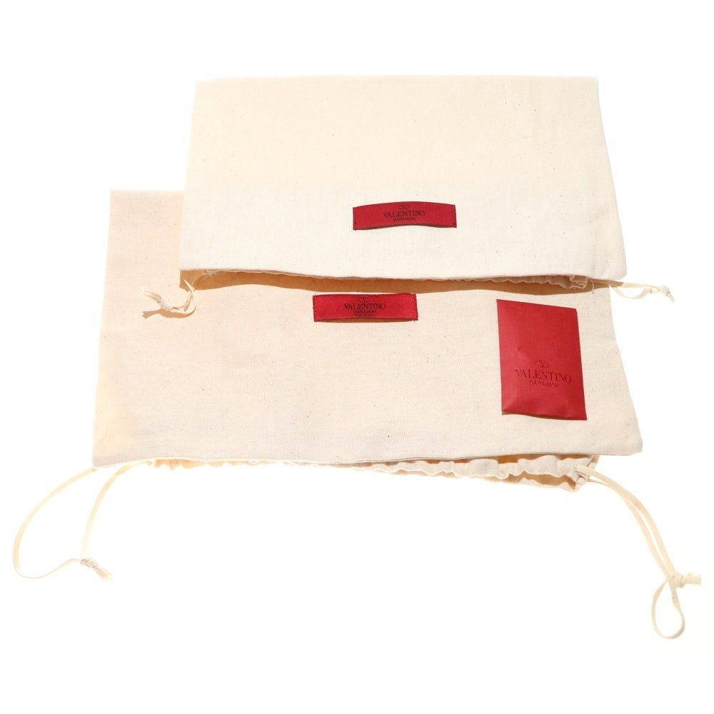 VALENTINO(ヴァレンティノ) ロックスタッズ スクエアトゥ サイドジップ レザー ヒール ショートブーツ シューズ ベージュ レディース