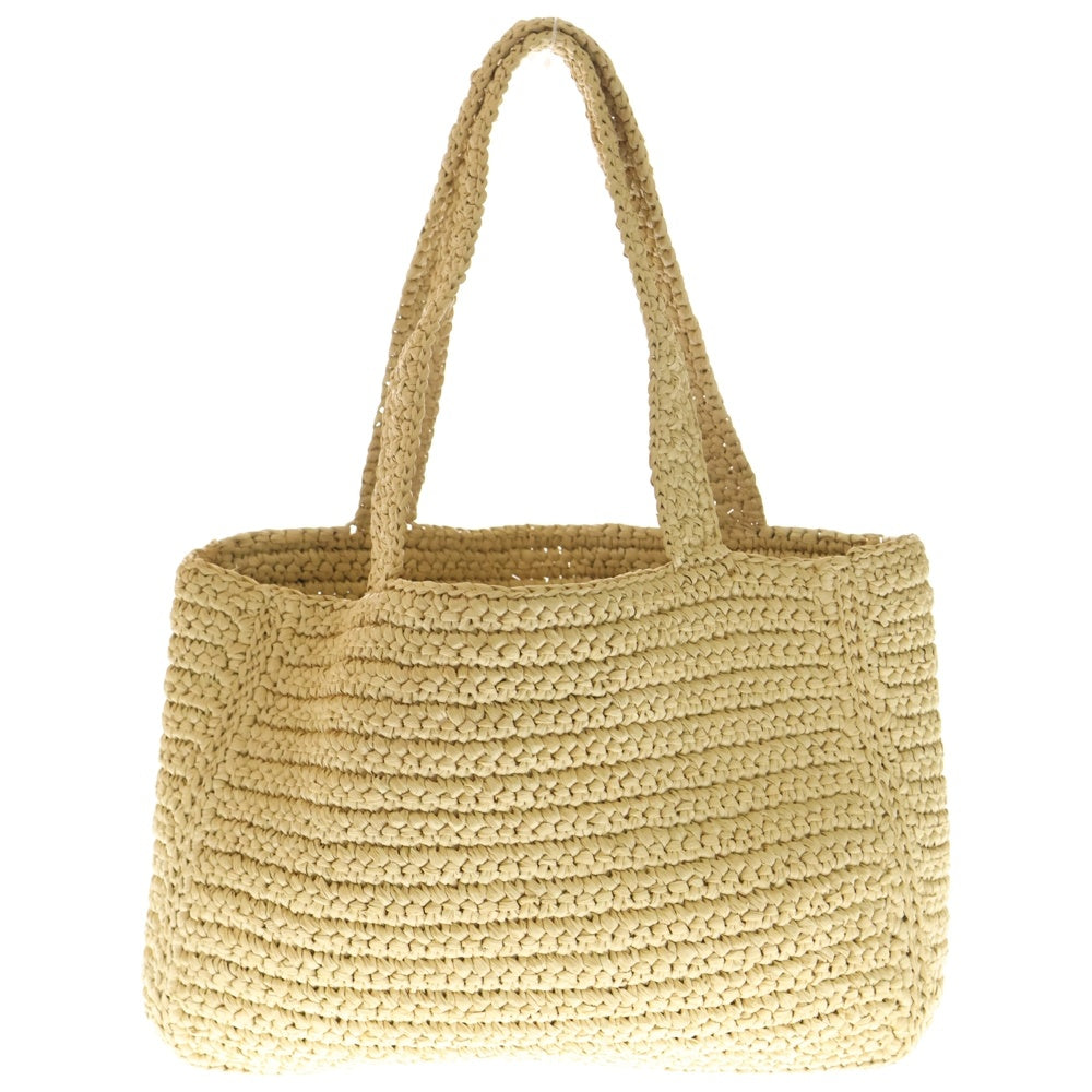 VALENTINO(ヴァレンティノ) ガラヴァーニ ヴィヴィアスーパースター スーパートートバッグ ハンドバッグ カゴバッグ ベージュ×ブラック ラフィア