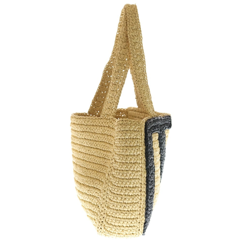 VALENTINO(ヴァレンティノ) ガラヴァーニ ヴィヴィアスーパースター スーパートートバッグ ハンドバッグ カゴバッグ ベージュ×ブラック ラフィア