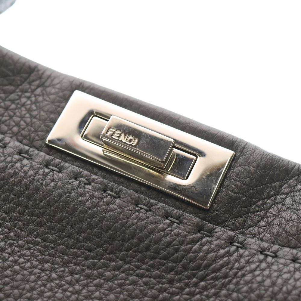 FENDI(フェンディ) ピーカブー レギュラー 2WAY レザーハンドバッグ ショルダーバッグ グレー 8BN290