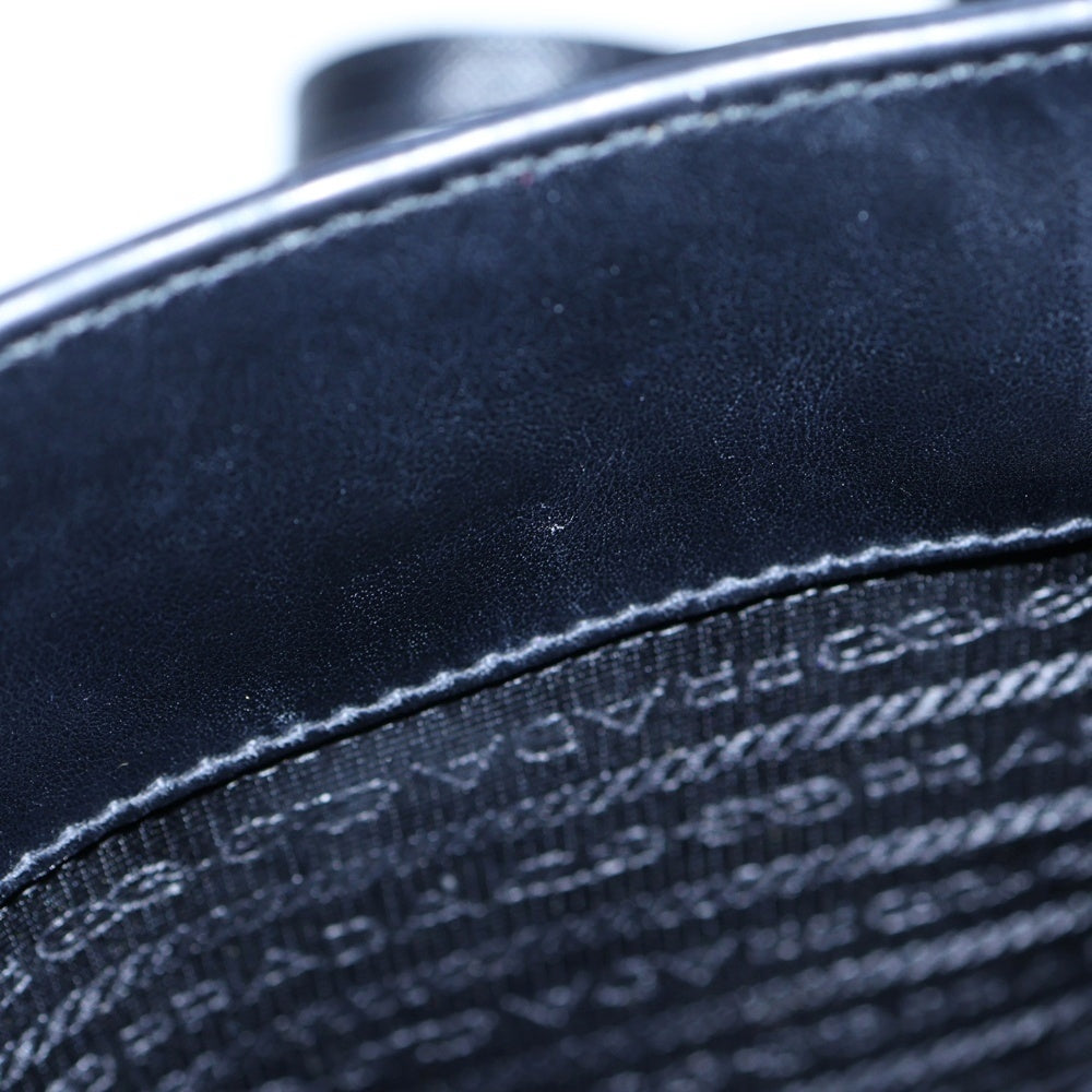 PRADA(プラダ) サフィアーノ ミニ 2WAYバッグ トートバック ショルダーバッグ ブラック レザー 1BA358 ゴールド金具 レディース