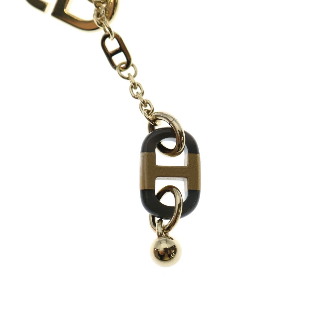 HERMES(エルメス) シュルメールPM ネックレス バッファローホーン ペンダント チェーン ゴールド×ブラック